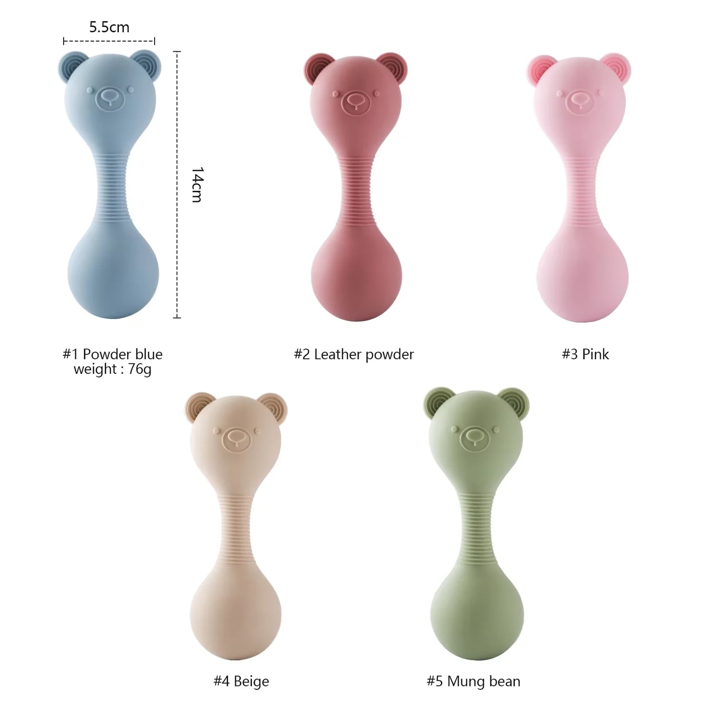 Rattles for baby Silicone Maracas Toys Cartoon Bear Sand Hammer Baby Toys 0-12 Months Rattle Silicone Teether for Baby