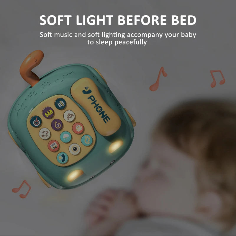 Baby Learning Toy (0–12M) – Montessori Musical Piano, Light-Up Phone & Story Machine