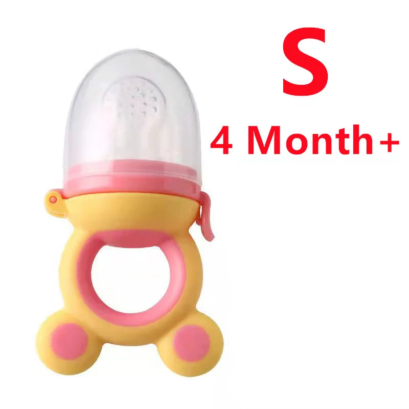 BPA-Free Silicone Baby Teether & Fruit Feeder – Nibbler with Pacifier Clip for Newborns