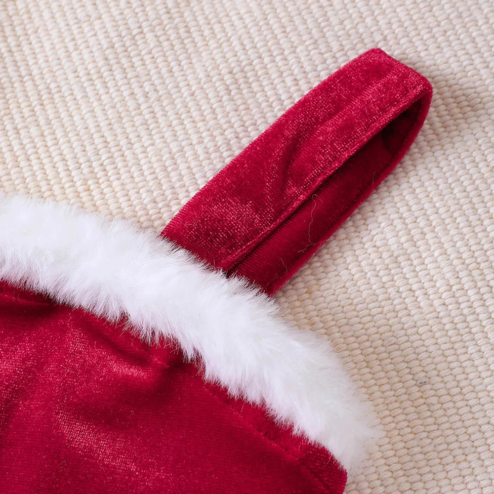 Conjunto de vestido e casaco para bebé menina outono/inverno 2025 – Roupa de Natal para crianças dos 2 aos 7 anos