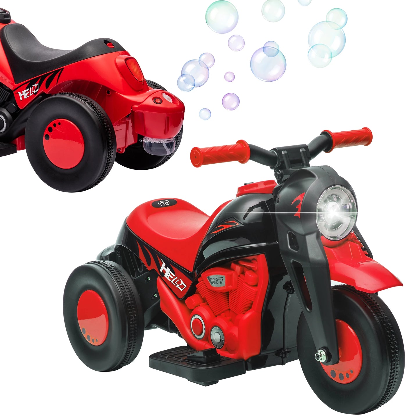 Aiyaplay Electric Motorcycle for Children +2 Years Old with Bubble Blow Function