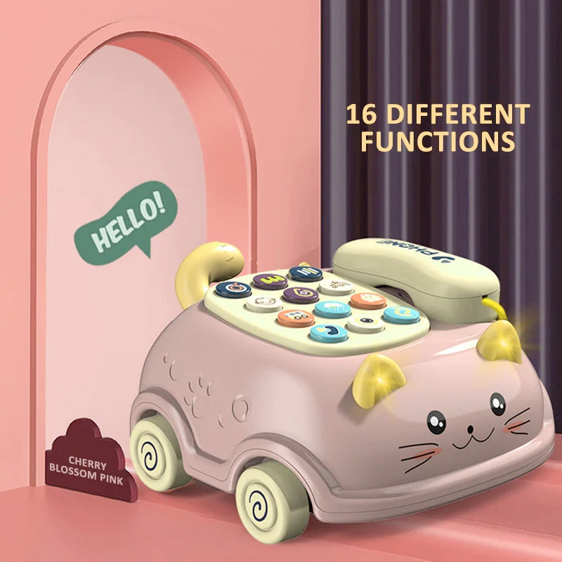 Baby Learning Toy (0–12M) – Montessori Musical Piano, Light-Up Phone & Story Machine