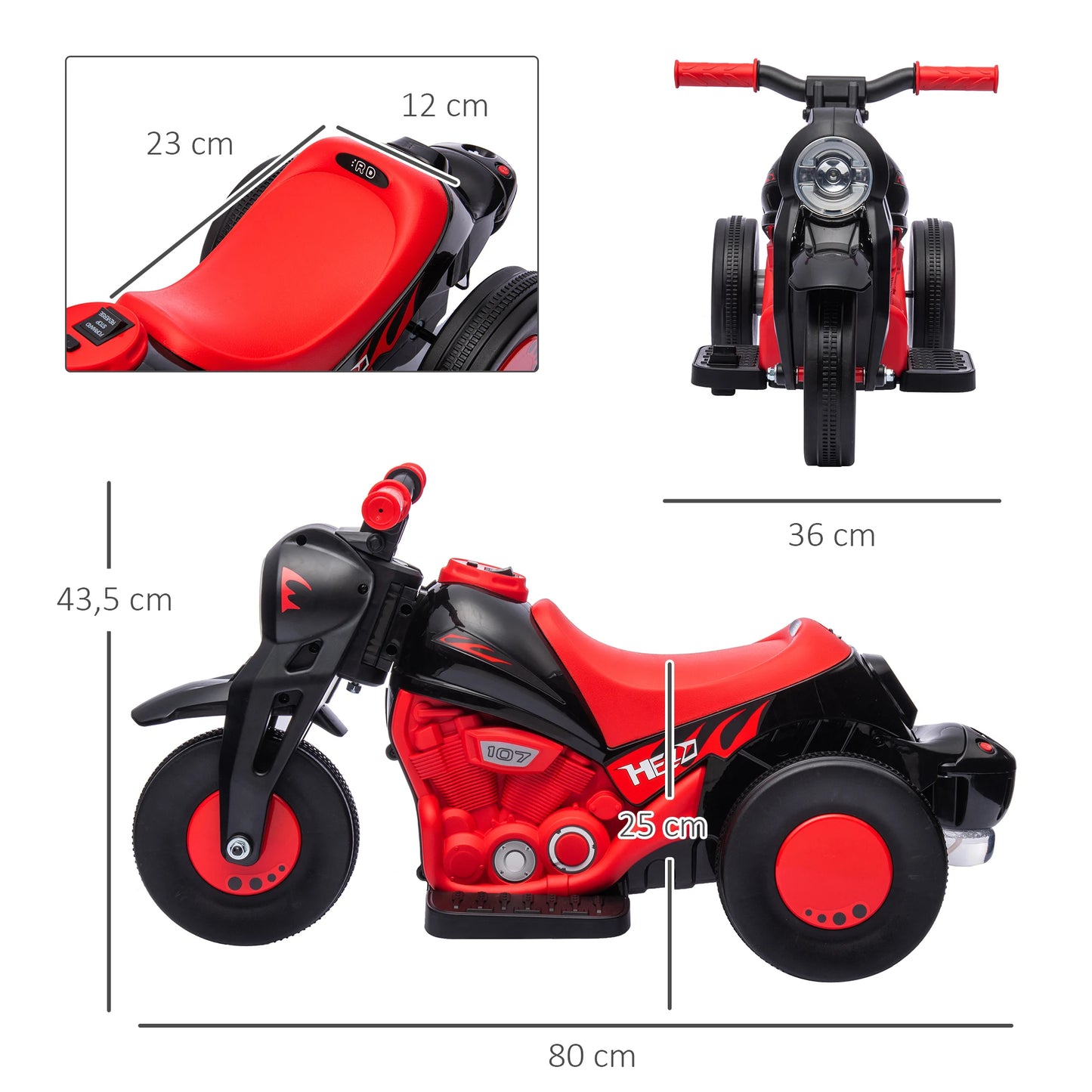 Aiyaplay Electric Motorcycle for Children +2 Years Old with Bubble Blow Function