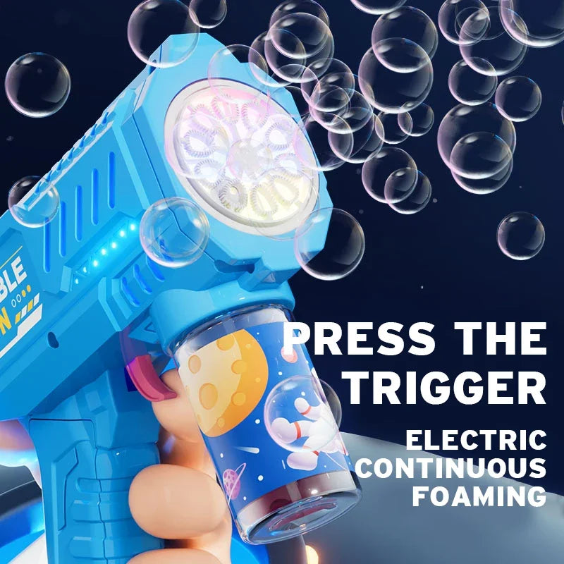 Automatic Bubble Gun – Rocket Bubble Machine with Bubble Liquid Blower
