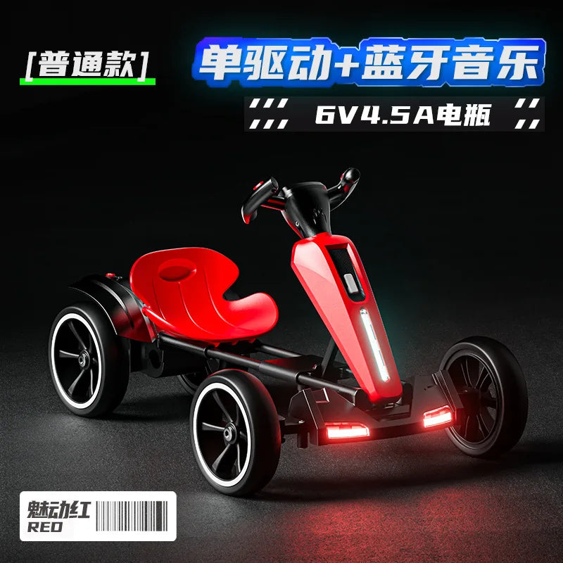 Kart, With Led Light And Music Kids Electric Kart