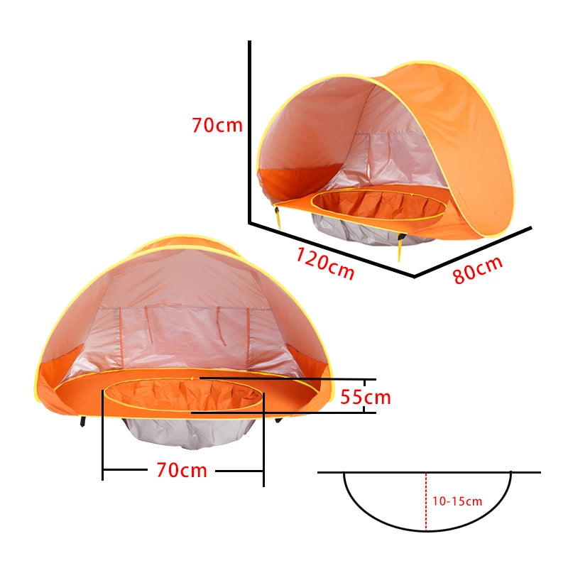 Portable Baby Beach Tent – UV Protection Sun Shelter with Mini Pool for Outdoor Play