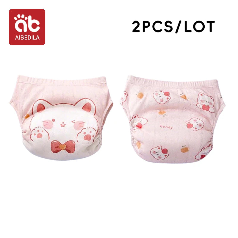 2pcs Newborn Training Pants Cotton Thin Summer Baby Widen Shorts Washable Boy Girl Cloth Diapers Reusable Nappies Infant Panties