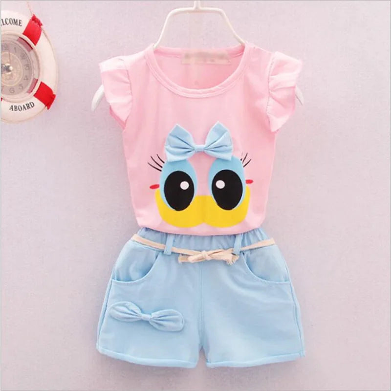Girls’ Summer 2pcs Outfit – Vest & Shorts Casual Set for Toddlers