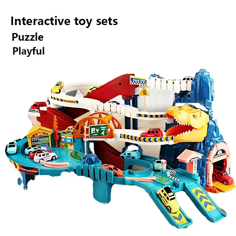 Dinosaur Mountain Electric Track Car – Adventure Racing Train Toy Set