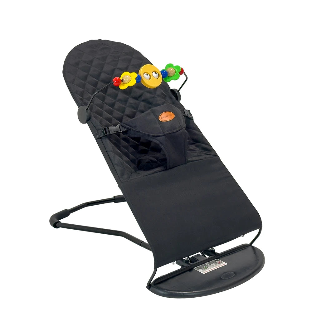 Portable Baby Rocker Infant Recliner with Adjustable Recline Foldable Bouncer, with Toys