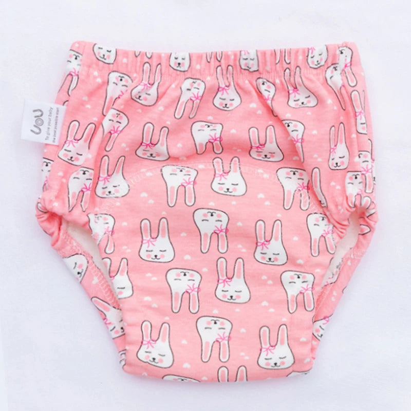 6-Layer Reusable Cotton Baby Training Pants – Waterproof Cloth Diaper Shorts