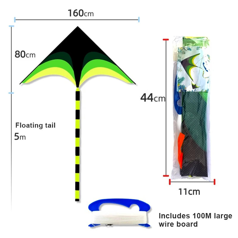 Large Delta Kite – Easy-Fly Outdoor Kite with 5m Tail for Kids & Adults
