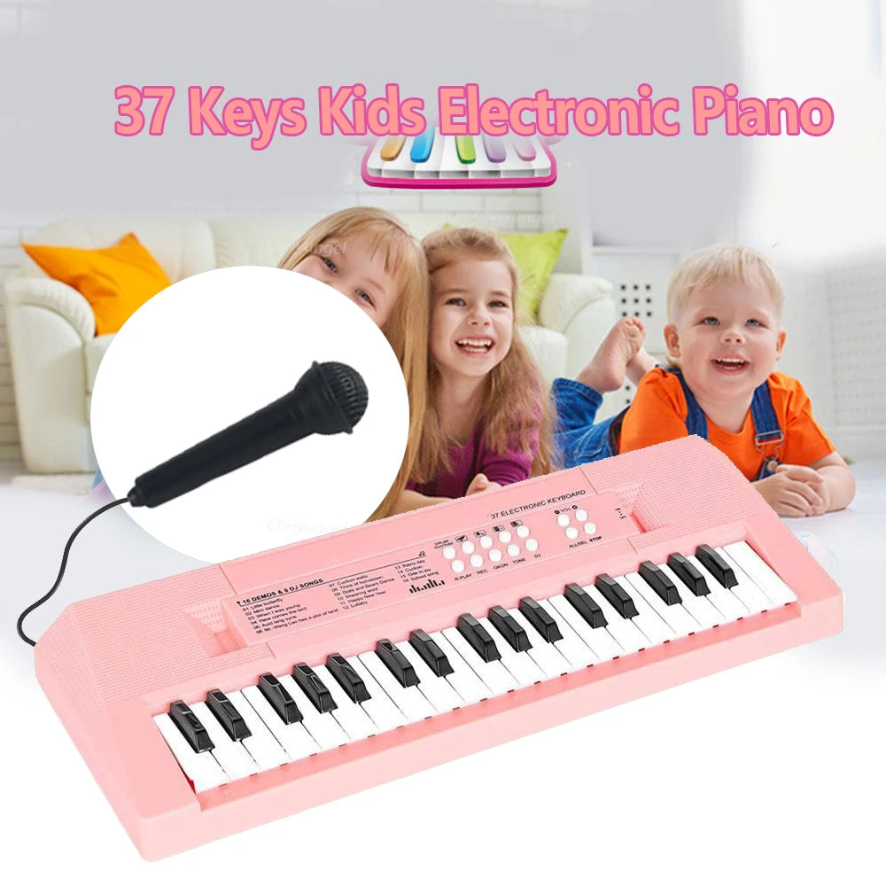 37-Key Kids Electronic Piano Keyboard with Microphone – Fun Musical Toy
