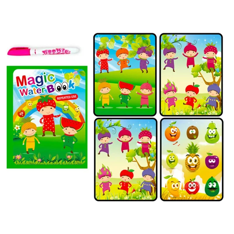 Magic Water Drawing Book with Pen – Reusable Montessori Early Learning Toy