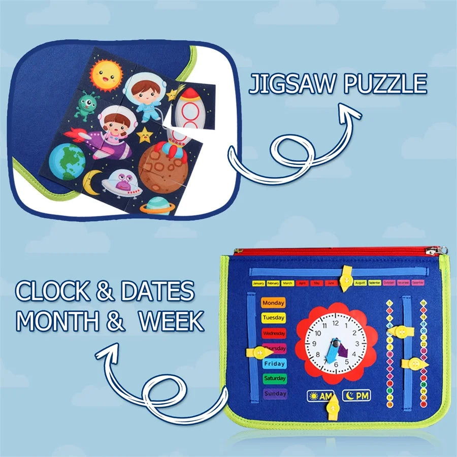 Montessori Busy Board – Educational Sensory & Motor Skills Activity Toy for Kids
