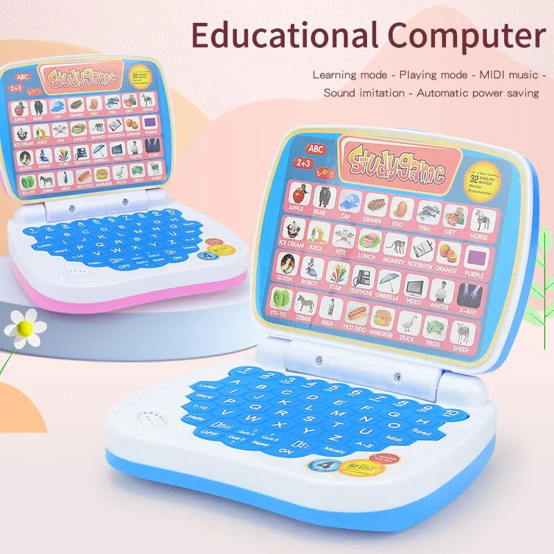 Kids’ English Learning Laptop – ABC, Numbers, Spelling & Music Toy (2–3 Years)