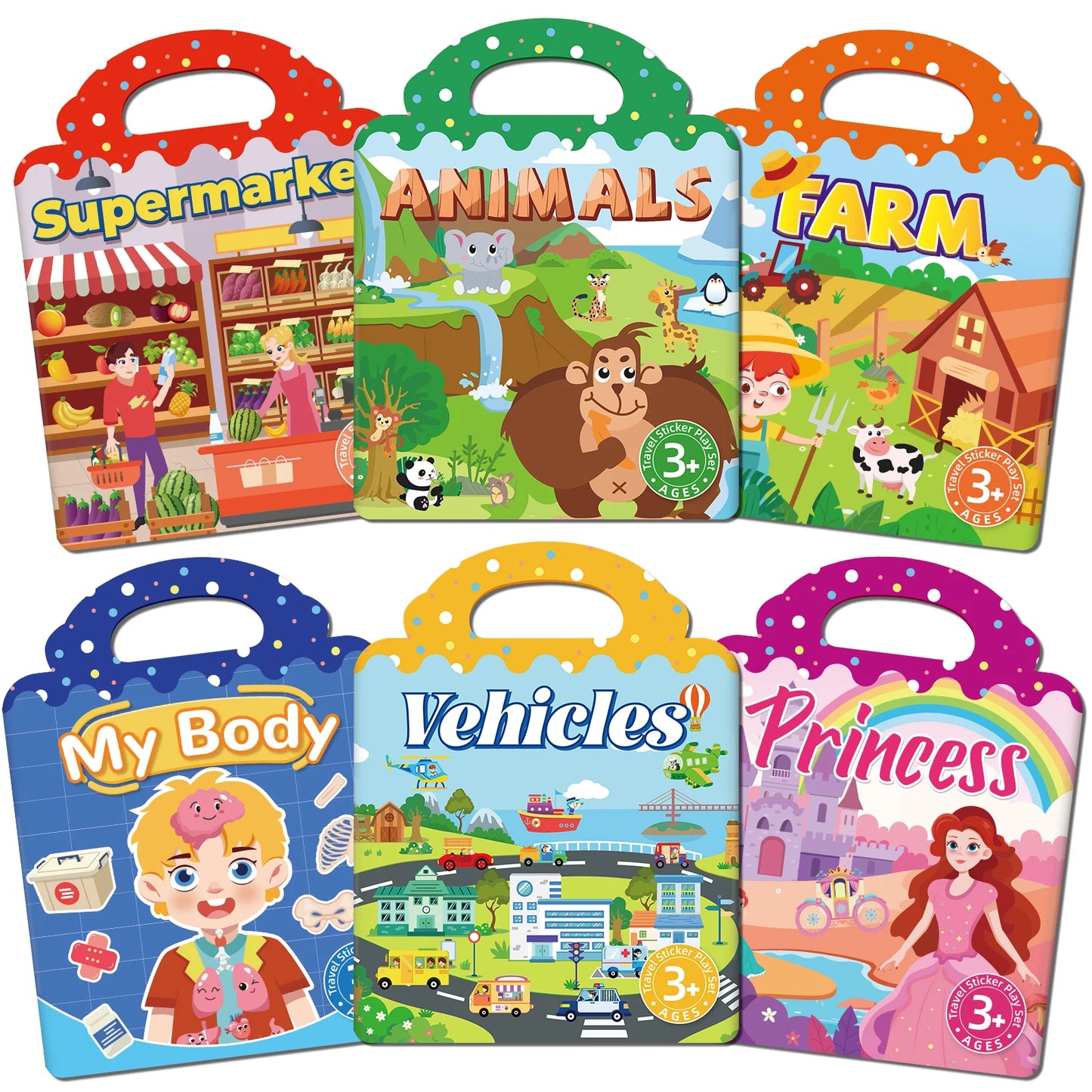 Kids’ Reusable DIY Sticker Book – Multi-Theme Jelly Stickers Montessori Toy