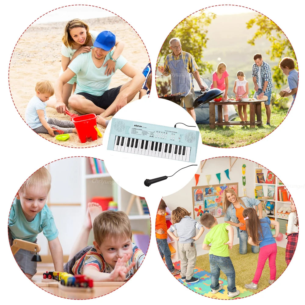 37-Key Kids Electronic Piano Keyboard with Microphone – Fun Musical Toy