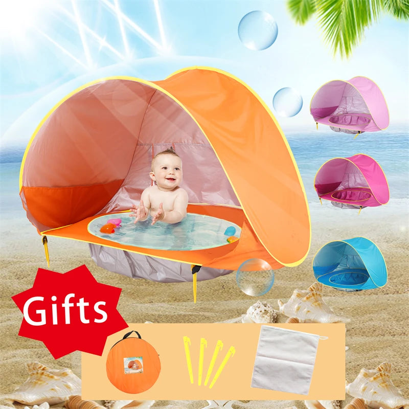 Portable Baby Beach Tent – UV Protection Sun Shelter with Mini Pool for Outdoor Play