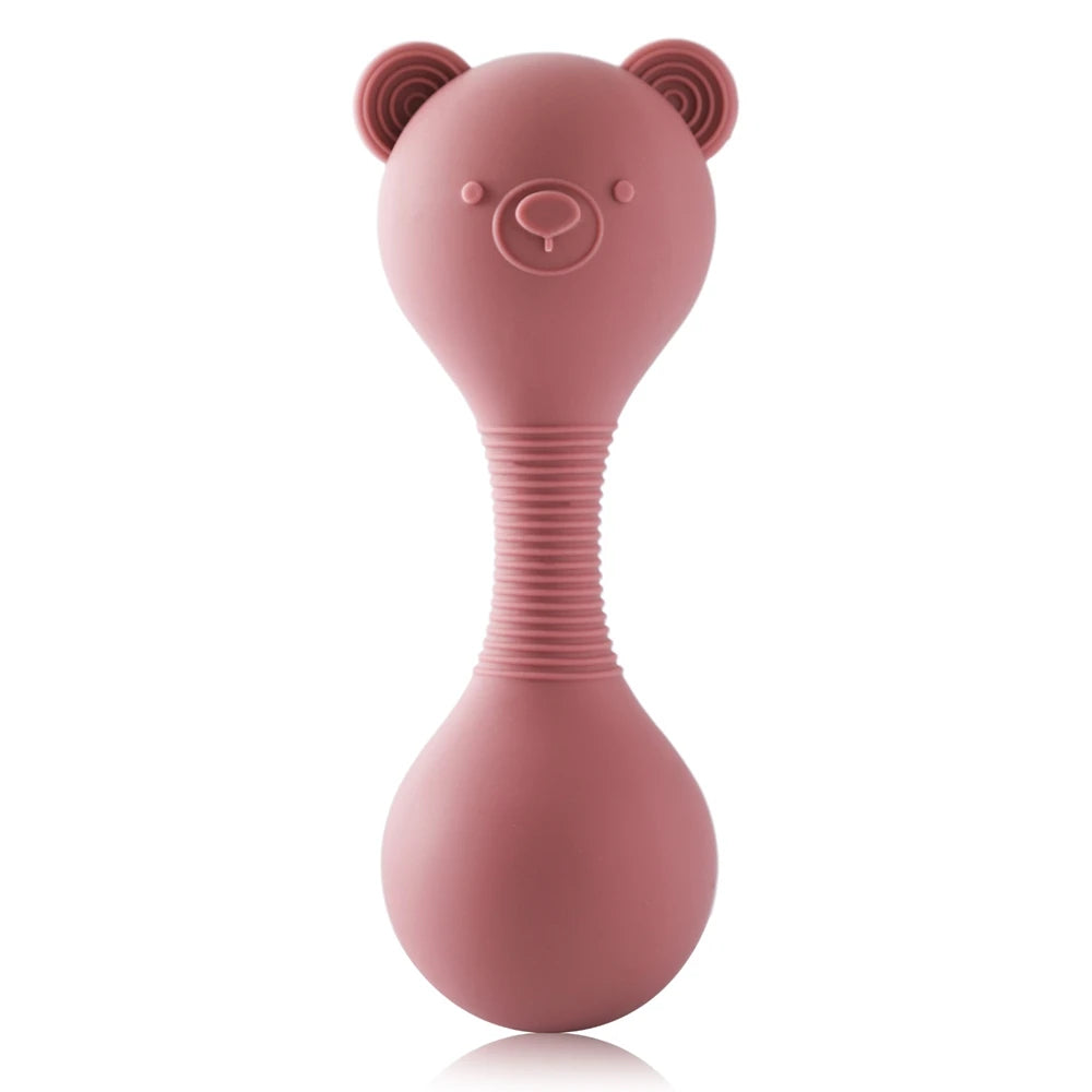 Rattles for baby Silicone Maracas Toys Cartoon Bear Sand Hammer Baby Toys 0-12 Months Rattle Silicone Teether for Baby