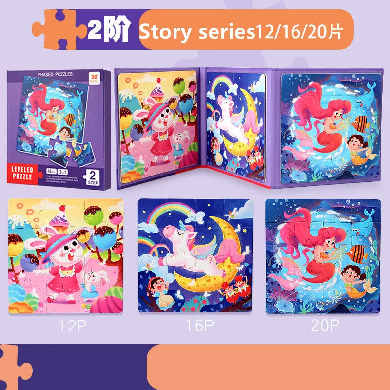 Magnetic Puzzles Portable Book Vehicle Ocean Dinosaur Jigsaw Montessori Early Education With Magnet Boys Girls Toys For Children