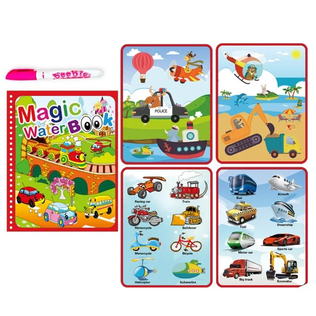 Magic Water Drawing Book with Pen – Reusable Montessori Early Learning Toy
