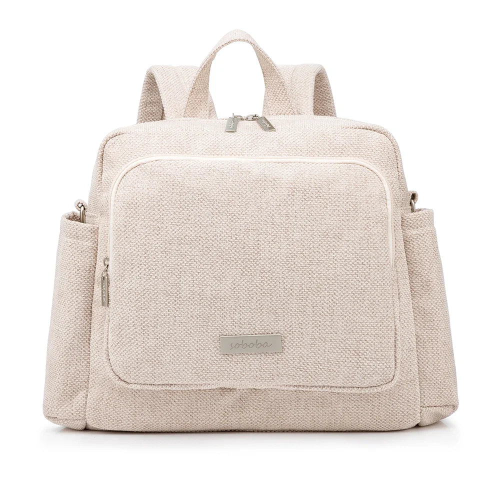 Soboba 2023 Novas Bolsas de Fraldas para Mães Mochilas de Fraldas de Poliéster Sólido Impermeáveis de Grande Capacidade Bolsa de Viagem para Recém-nascidos