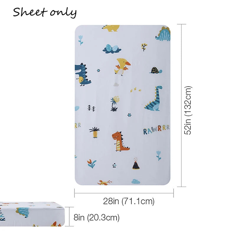 Baby Crib Sheets for Boys Girls Organic Fitted Elastic Toddler Bed Crib Mattress Sheets for Infant Unisex