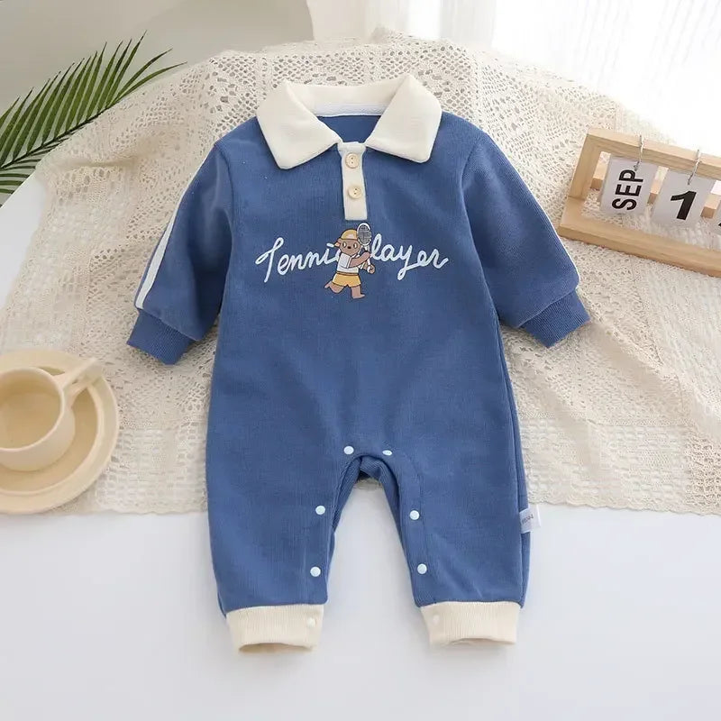 Autumn Rompers Baby Clothes Boys Girls Babies Handsome Onesies Newborn Outing Outfit Bodysuit & One Pieces Hangout Clothes