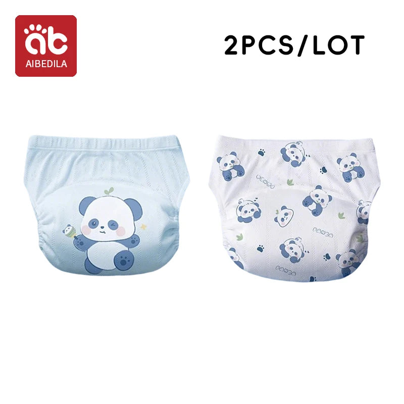 2pcs Newborn Training Pants Cotton Thin Summer Baby Widen Shorts Washable Boy Girl Cloth Diapers Reusable Nappies Infant Panties