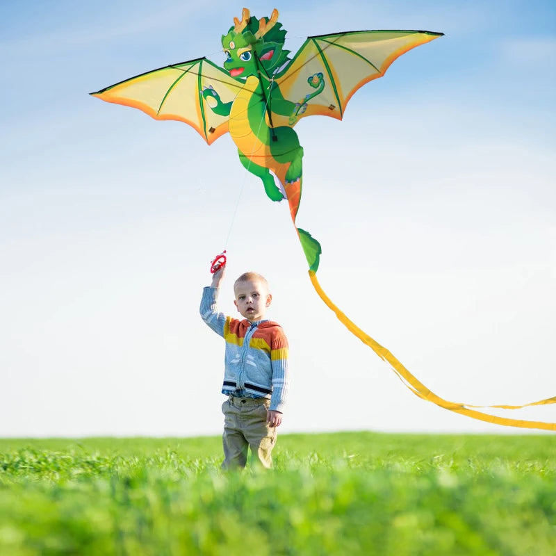 Yongjian Green Chinese Dragon Kite – Easy-Fly Cartoon Design with 50m String