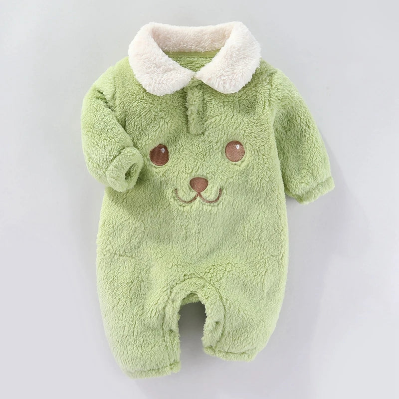 Newborn Baby Romper – Soft Cartoon Jumpsuit for Autumn/Winter (0–12M)