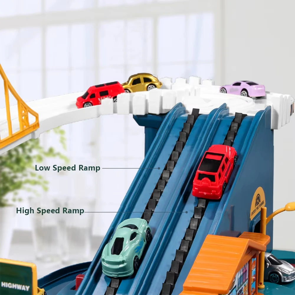 Dinosaur Mountain Electric Track Car – Adventure Racing Train Toy Set