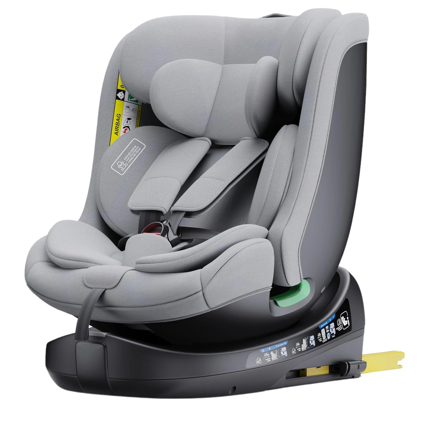 Cadeira de bebé 360°, giratória, ISOFIX, E8, R129/Grupo 0+1/2/3,0-36 kg/0-12 anos, cinto de segurança de 5 pontos, cadeira de bebé