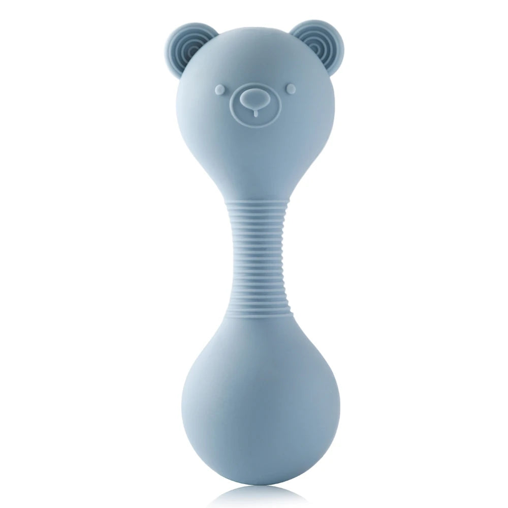 Rattles for baby Silicone Maracas Toys Cartoon Bear Sand Hammer Baby Toys 0-12 Months Rattle Silicone Teether for Baby