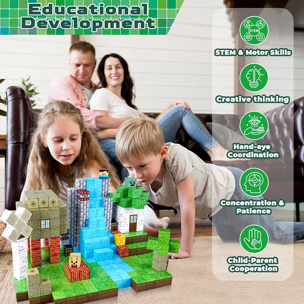 Magnetic Building Blocks – STEM Educational Sensory Construction Toy Set