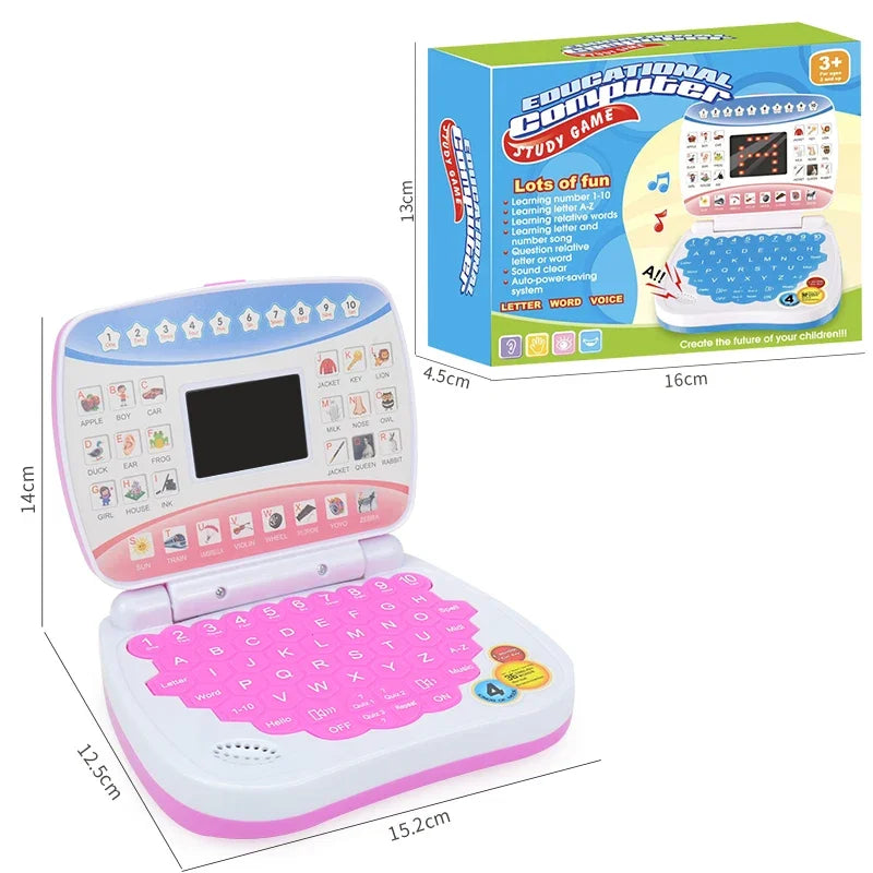 Kids’ English Learning Laptop – ABC, Numbers, Spelling & Music Toy (2–3 Years)