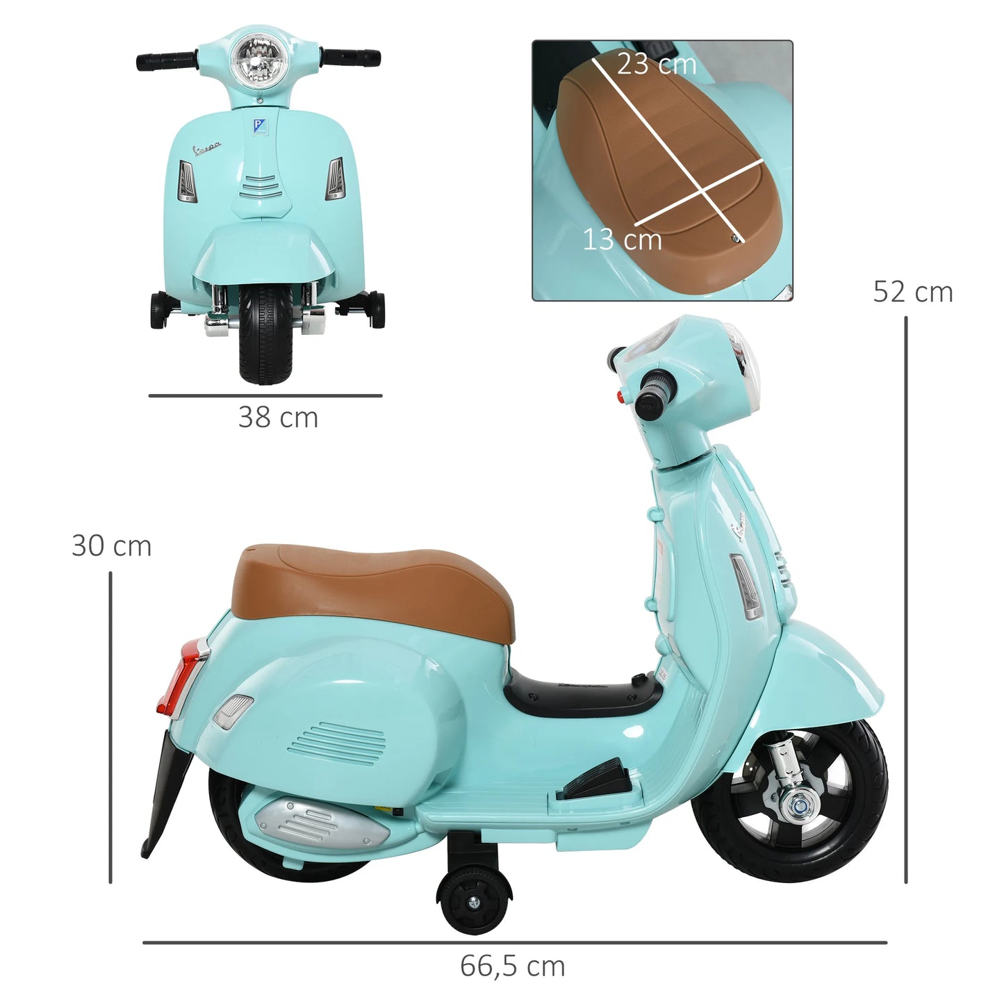 Homcom Electric Vespa Motorcycle for Toddlers – 18-36 Months with Light & Horn