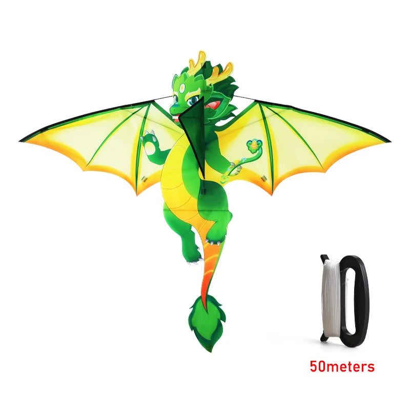 Yongjian Green Chinese Dragon Kite – Easy-Fly Cartoon Design with 50m String