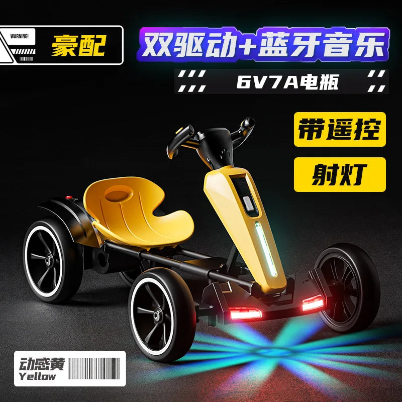 Kart, With Led Light And Music Kids Electric Kart