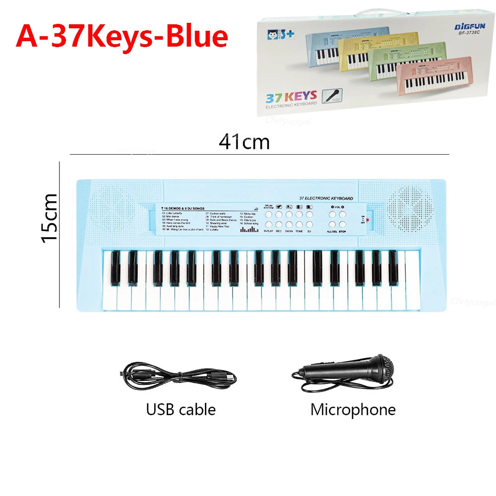 37-Key Kids Electronic Piano Keyboard with Microphone – Fun Musical Toy