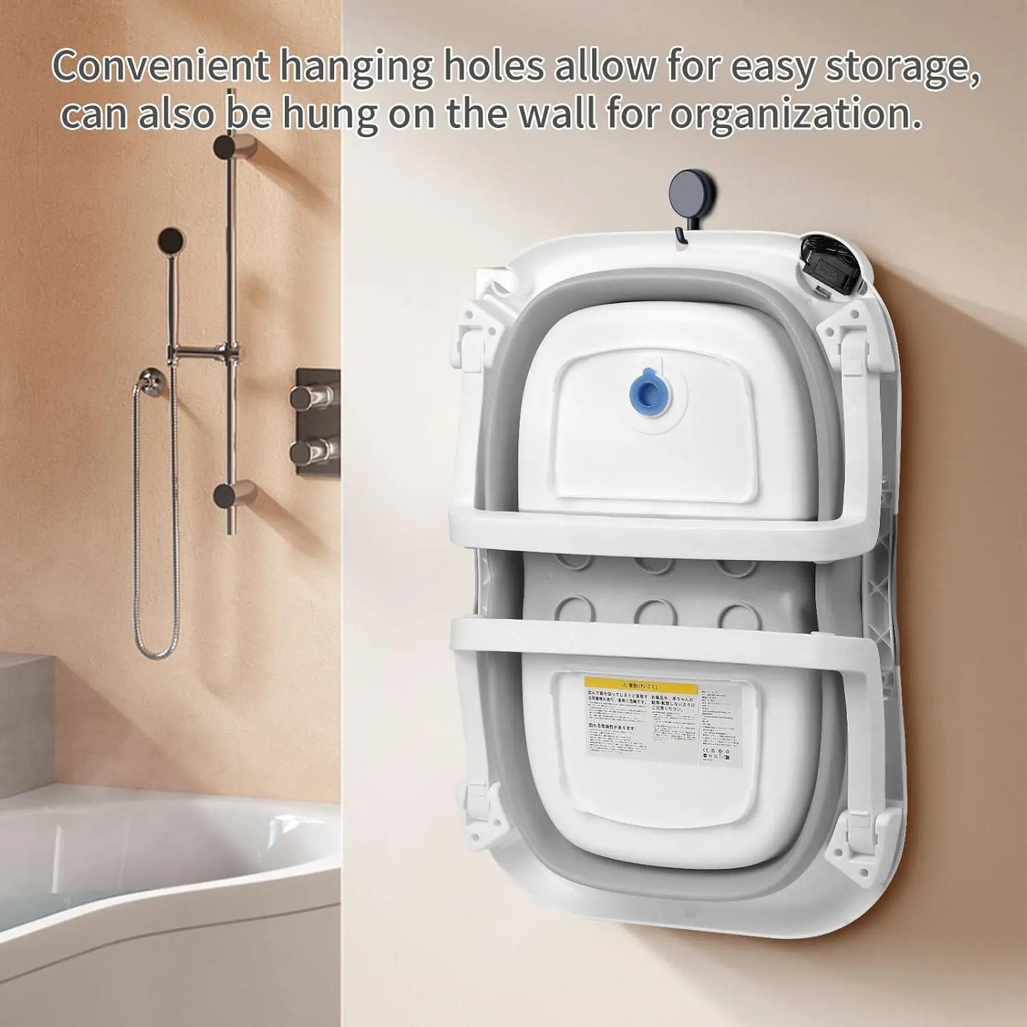 Real-time Temperature Portable Collapsible Baby Bathtub for Newborn to Toddler Infant Bath Tub with Soft Cushion