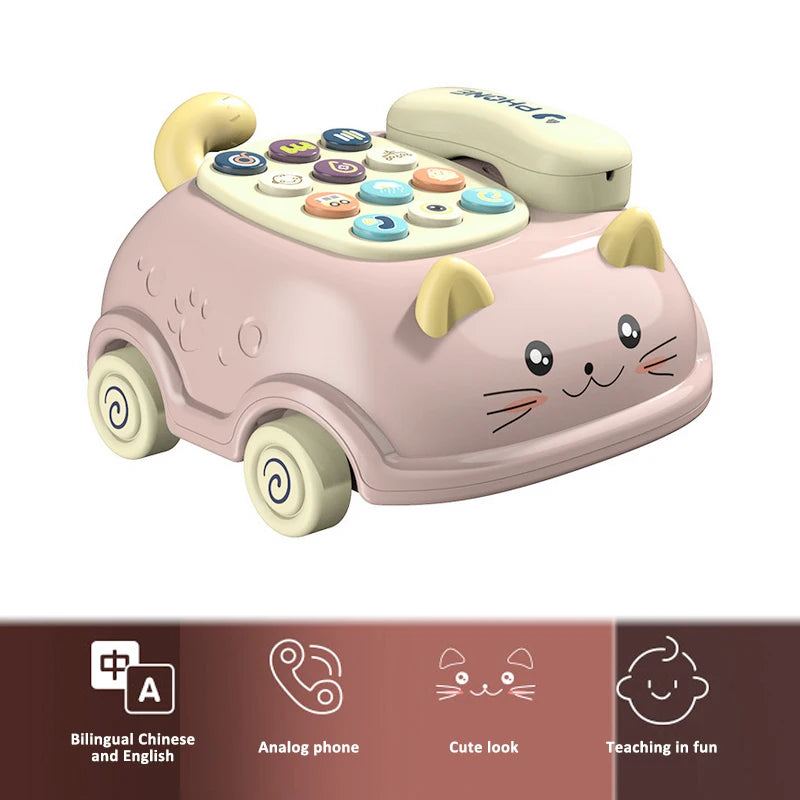 Baby Learning Toy (0–12M) – Montessori Musical Piano, Light-Up Phone & Story Machine