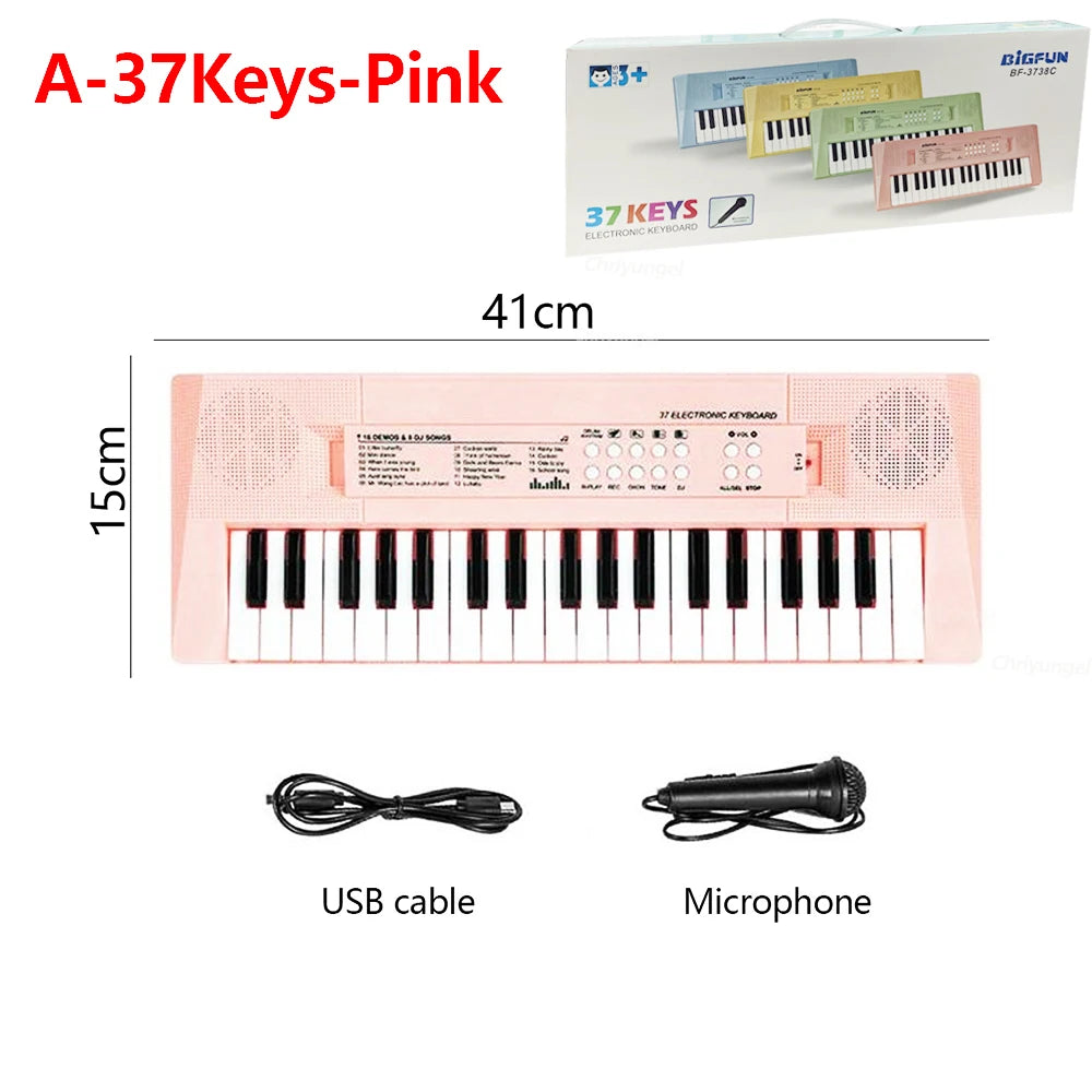 37-Key Kids Electronic Piano Keyboard with Microphone – Fun Musical Toy
