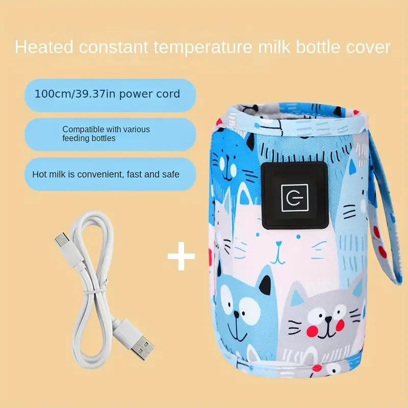 USB Milk, Water Warmer, Travel Stroller Insulated Bag, Nursing Bottle Heater, Portable Bottle Feeding Warmer