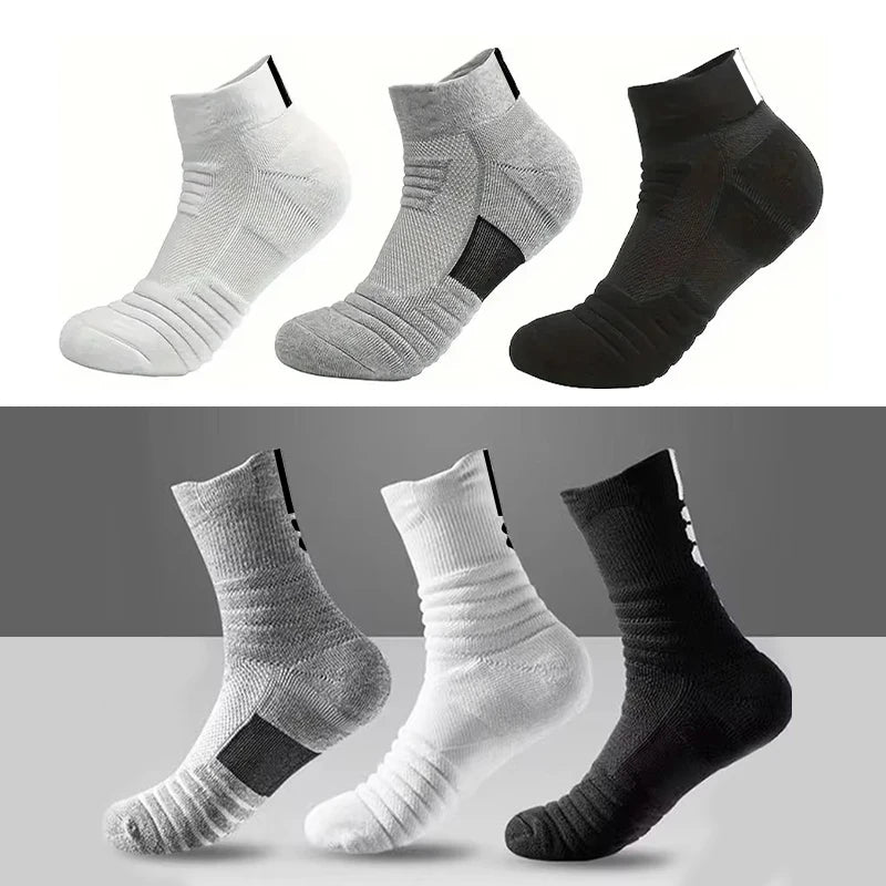 1/3 Pairs Anti-slip Football Socks Men Cotton Sock Short Long Tube Soccer Basketball Sport Socks Breathable Deodorous