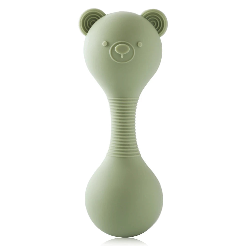 Rattles for baby Silicone Maracas Toys Cartoon Bear Sand Hammer Baby Toys 0-12 Months Rattle Silicone Teether for Baby