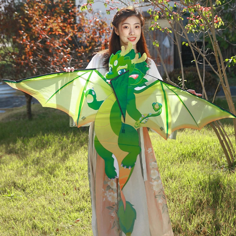 Yongjian Green Chinese Dragon Kite – Easy-Fly Cartoon Design with 50m String