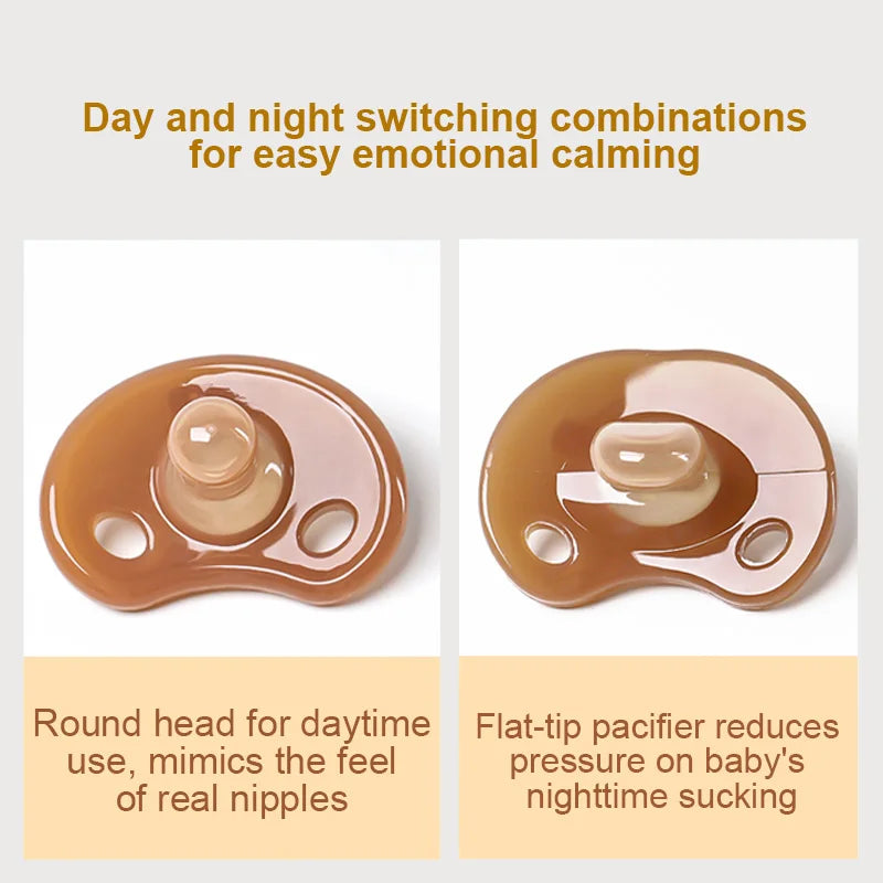 4PCS Baby Silicone Pacifier Set – Bear Storage Box & Pacifier Chain, Day & Night Use
