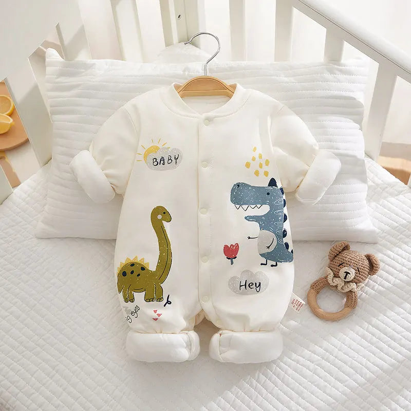 Somenie Newborn Winter Onesie – Thick Cotton Bodysuit for Boys & Girls